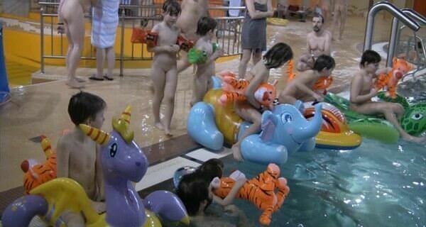 Indoor water runners 1 Full HD video - Poor naked people and rich naked people in one place
