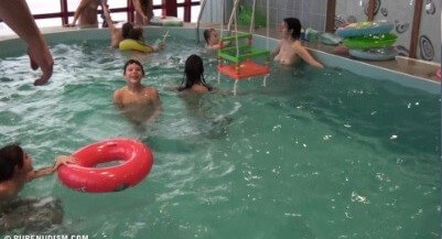 Indoor Swim Exercise 2 Full HD video - Family naturism in the modern world