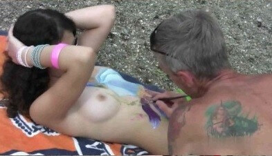 Body Art Nudist Beach 1 Full HD video - Nature provides energy and inspiration for the practice of naturism and nudism