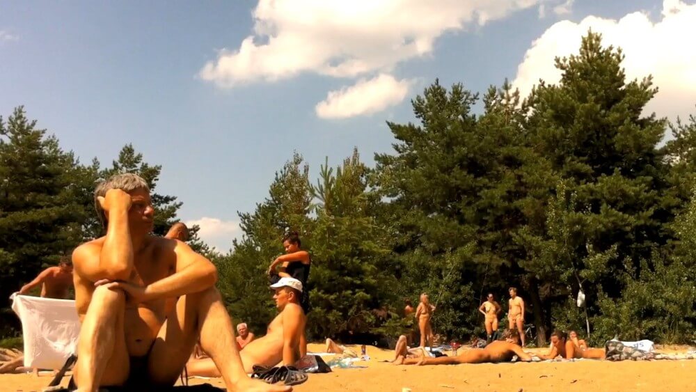 Nudist camping in the forest video HD - Nature provides strength and energy
